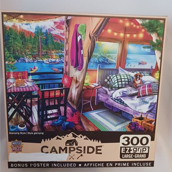 Master Pieces Campside "Glamping Style" 300 Piece Puzzle with POSTER - Picture 1 of 2